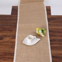 Nappe de Table en dentelle toile de Jute | Chemin de Table en toile de Jute, nappe décorative pour fête de famille et mariage, Banquet