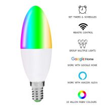 Bougie forme intelligente RGB Wifi ampoule E27 E14 B22 intelligente LED ampoule gradateur lampe Compatible pour Alexa Google Home