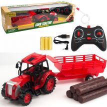 Véhicule télécommandé pour enfants, simulation de véhicule agricole, tracteur de voiture d'ingénierie, jouet de garçon, moissonneuse électrique, transporteur