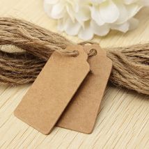 Étiquettes en papier Kraft brun naturel avec ficelle de Jute, pour bricolage, artisanaux, étiquettes de prix, étiquettes de bagages, nom, étiquette pétoncle, 100 pièces