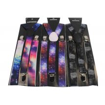 Bretelles élastiques ajustables colorées Galaxy | Nouvelle , bretelles et bretelles imprimées, pour femmes et hommes