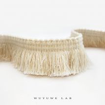 Bande de fil de coton Beige épais de 1m, garniture en dentelle à franges, accessoires pour vêtements, bricolage, oreiller, décoration de rideau de maison 4cm