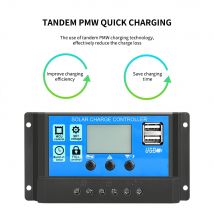 Régulateur de chargeur solaire 12/24V | Contrôleur de Charge solaire, double USB écran LCD 12/24V, panneau de cellules solaires, régulateur de chargeur solaire