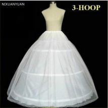Robe de bal 3 cerceaux en Crinoline, jupons complets, accessoires pour robe de mariée, jupe de mariage, grande taille, en Stock, offre spéciale
