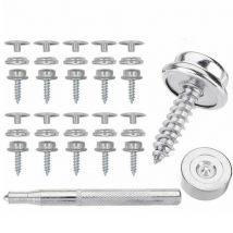 Vis de réparation Marine blanc | Argent blanc 4*15mm ensemble de boutons instantanés, vis à pression en acier inoxydable de Type couverture ménagère 62 pièces