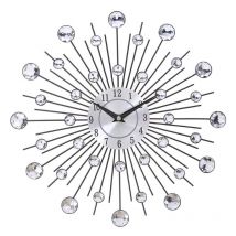 Vintage métal cristal Sunburst horloge murale grandes horloges murales modernes maison Art décor 33cm grande taille