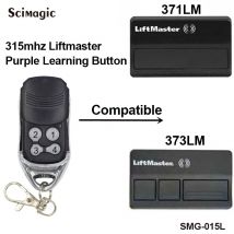 Ouvre-porte de Garage, télécommande de porte et télécommande, compatible avec 315MHZLiftmaster purple LearningButton371LM