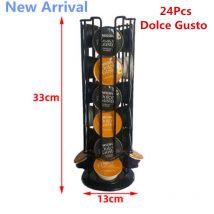 Support en métal noir pour capsules de café | support en fer chromé pour capsules de café, étagère de stockage Dolce Gusto Capsule,
