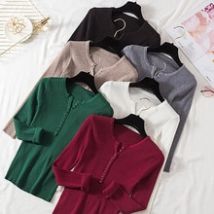 Femmes pull pull col en V simple boutonnage mince doux tricot hiver hauts femmes tricoté pull tricots pull pulls