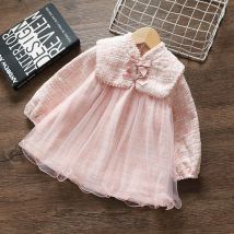 Vêtements pour -né fille, tenue de fête, motif écossais, en maille, vêtements de printemps, pour 1 an, robe princesse de fête, à la