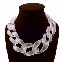 Collier en acrylique pour femme, gros tour de cou, chaîne, collier, pendentif, bijou