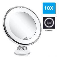 Miroir mural Flexible de miroir de maquillage à LED grossissant 10X éclairé par 3 couleurs avec le miroir grossissant LED maquillage léger avec la directe de VIP léger miroire