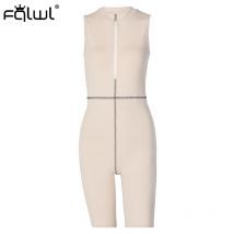 FQLWL dames une pièce combinaison femmes Biker Shorts combishort tenues solide sans manches Sexy été barboteuses femmes combinaison femme