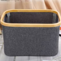 Panier à linge en bambou avec couvercle paniers pour panier à linge avec poignées panier pliable transporter facilement le linge, gris