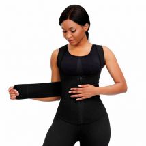 2 pièces femmes taille formateur Corset fermeture éclair crochet Shapewear Shaper ventre graisse brûlant taille Cincher - Xl & Xxl