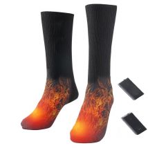 Chaussettes chauffantes en coton thermique à piles, pour hommes et femmes