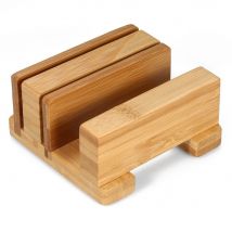Porte-couteau en bambou naturel, porte-couteau de cuisine, porte-couteau pour planche à découper à 3 fentes