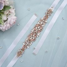 TRiXY S423 luxe or Rose ceinture de mariage strass ceinture mariée ceinture cristal robe de mariée ceinture ruban ceinture de ceinture