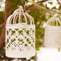 Bougeoir en métal lanternes suspendues | Photophore à oiseaux chandelier de mariage, décoration de Table pour la maison