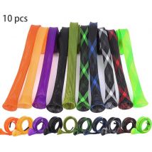 10 pièces canne à pêche manchon tressé maille tige protecteur canne à pêche couverture pêche outils accessoires pour coulée mer canne à pêche