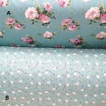 Tissu coton à fleurs bleu 160cm * 50cm | Literie pour bébé, fait à la main, linge de couette, rideau d'oreiller, tissu à coudre, patchwork