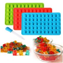 Moule bricolage ourson en Silicone 3 pièces | Petit ours, moule à bonbons, Cube à glace, plaque de fabricant de chocolat, assiette de gomme sucre mignonne, moule à gelée # LR2
