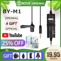 BOYA – micro Lavalier BY-M1 Original, caméra, enregistreur vidéo, pour iPhone, Smartphone, Canon, Nikon, DSLR, Zoom, caméscope