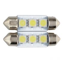 2x C5W 3 LED SMD 5050 36mm xénon blanc ampoule plaque navette Festoons dôme plafonnier voiture lumière