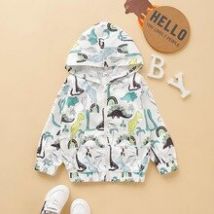 freundlicher Kleidung Jungen Dinosaurier Druck Tasche Vorne Jacken freundlicher Mit Kapuze Windjacke Kleinkind Wasserdichte Hoodies Mantel Für freundlicher 1-5T