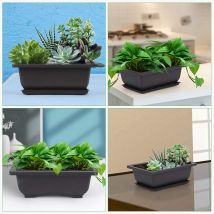 10 paquets bonsaï formation Pots avec plateau plastique bonsaï plantes Gg Pot pour jardin cour salon balcon 16.5X12cm