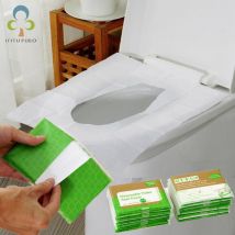 Housses de siège de toilette jetables en papier, pour wc, protection anti-bactéries, pour Camping, pour la salle de bain ZXH, 5 paquets = 50 pièces