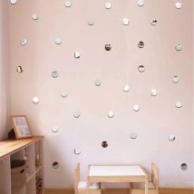 50 pièces/ensemble bricolage acrylique miroir Dot Stickers muraux Stickers maison salon décoration 2cm forme ronde salle de bain autocollants directe
