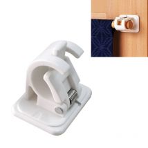 1 paire Auto-adhésive Tringles à rideaux Rideau Support Pour Mât Salle de bains Porte-Serviettes Support De Crochet Réglable Brides de Rail