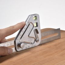 Règle triangulaire règle en acier, règle d'angle en acier, rapporteur, outils de menuiserie carrée, outil de menuiserie révolutionnaire