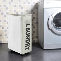 Panier à linge pliable de grande capacité avec roulettes, sac de rangement étroit pour vêtements sales