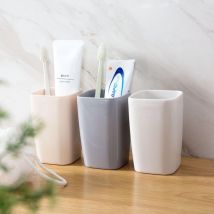 Gobelets brosse à dents carrés salle de bains | Gobelets d'eau portables pour voyage en plastique, lavage de bouche gobelets de gargarisme pour enfants