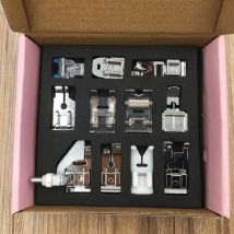 Brother Singer Janome – Kit de pieds presseurs pour Machine à coudre, 11 pièces de rechange pour ourlets avec boîte