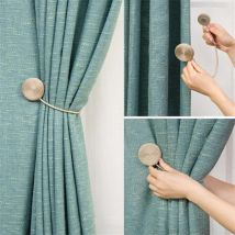 Rideau rond tressé à boucles 1 pièce | Rideaux magnétiques Style européen, porte-rideau magnétique à tirettes, accessoires pour rideau