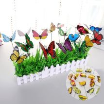 1 pièces artificielle papillon décorations Simulation papillon piquets cour plante pelouse décor faux papillon couleur aléatoire