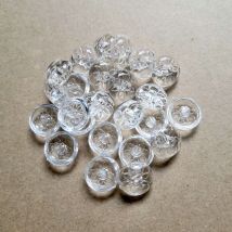 50 pièces résine boutons de couture Scrapbooking rond Transparent fleur tige 13mm Dia. Botones Costura bottoni boorteils B20421