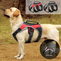Harnais réfléchissant pour chiens | Grand chiens K9 licou, harnais pour animal de compagnie, gilet en maille avec levage, poignée de contrôle rapide pour chien Labrador, marche