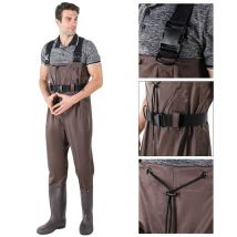 Pantalon de pêche hommes femmes imperméable Bootfoot mouche cuissardes bottes costume avec Camouflage pantalon pêche poitrine caoutchouc