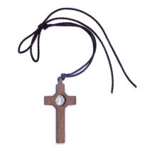 Collier croix jésus en bois et métal | Pendentif bijoux pour hommes et femmes religieux catholiques