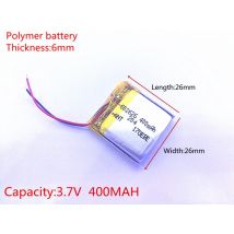 3.7 V 400 mAH 602525 602626 PLIB polymère lithium ion/Li-ion batterie pour montre intelligente GPS