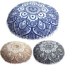 Housse de coussin ronde bohème, taie d&#39;oreiller de sol Mandala, accessoires de décoration de chambre