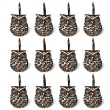 Chouette rideaux décoratifs de bain | Crochets, anneaux, rideau de douche, crochets de rideaux de salle de bains métalliques, accessoires de rideau pour tiges de douche