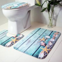 Ensemble de tapis de salle de bain 3 pièces | Ensemble de tapis de salle de bain, flanelle antidérapant tapis de cuisine, tapis de salle de bains, Toliet tapis natte lavable