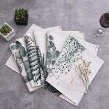 Set de Table en lin | Tapis de Table, tapis de Table avec imprimé de plante, isolation thermique, napperons antidérapants, décoration de la maison 1 pièce