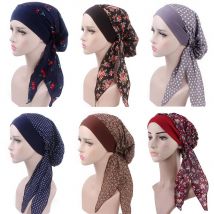 Femmes chimio chapeau Turban tête foulards pré-attaché chapeaux Bandana bandeau élastique doux