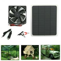 Ventilateur à énergie solaire de 20W avec plaque cellulaire, type minitipe, pour chien, poulet, serre, camping-car